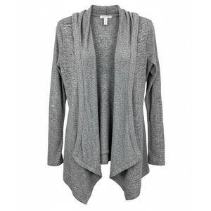 Active by Old Navy Women Gray Hooded Open Front Knit Cardigan Sweater Go- Dry S
